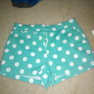 High waisted polka dot shorts